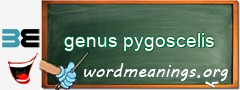 WordMeaning blackboard for genus pygoscelis